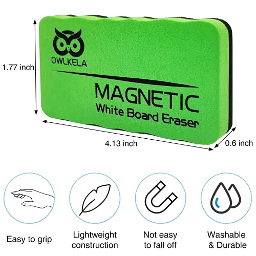 OWLKELA Magnetic Whiteboard Eraser, Dry Eraser Board Erasers, Dry Erasers for White Board, Whiteboard Erasers for Kids Classroom, 4 Pack, Perfect for Classroom, Home, College and Office Use