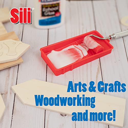 Sili Glue Roller with Sili Glue Tray for Arts Crafts Woodworking and Larger Glue Up Projects