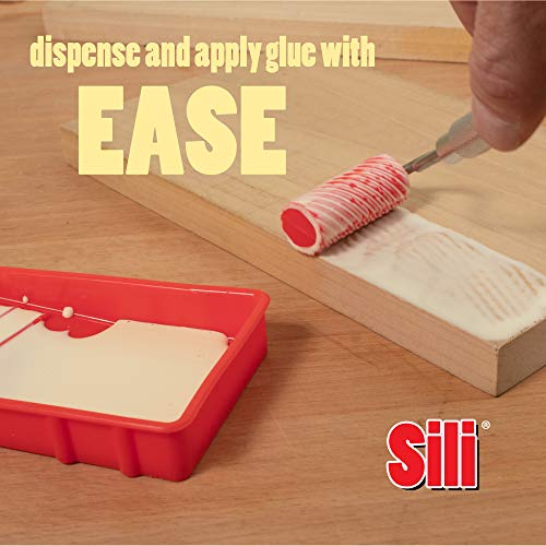 Sili Glue Roller with Sili Glue Tray for Arts Crafts Woodworking and Larger Glue Up Projects