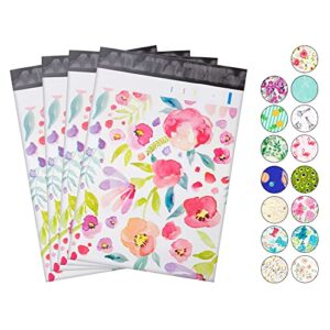 100pcs large poly mailers, 10x13 inch shipping bags, fashion shipping envelopes, plastic packaging bags, self-seal polymailers, mailers poly bags, mailing bags for small business, clothing – floral