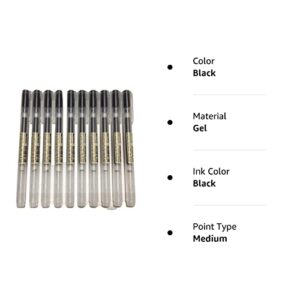 MUJI Gel Ink Ball Point Pen 0.5mm Black color 10pcs