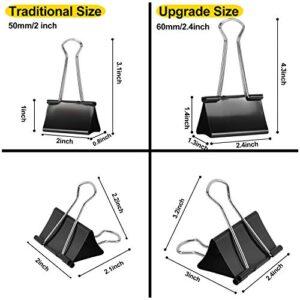 Upgrade Extra Large Binder Clips 2.4 Inch Length for Office (8 Pcs)