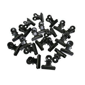 metal bulldog clips, 1.25 inches, pack of 20 (black)