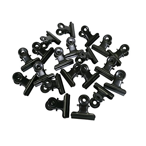 Metal Bulldog Clips, 1.25 Inches, Pack of 20 (Black)