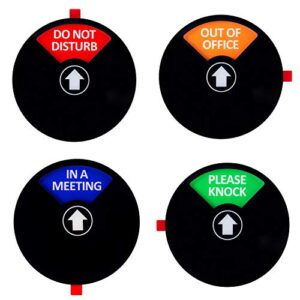 kichwit privacy sign, do not disturb sign, out of office sign, please knock sign, in a meeting sign, office sign, conference sign for offices, 5 inch, black