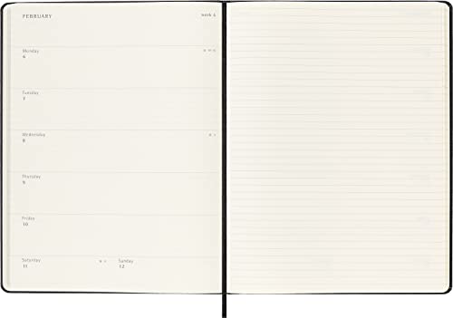 Moleskine 2023 Weekly Notebook Planner, 12M, Extra Large, Black, Hard Cover (7.5 x 10)