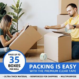 Printholic Packing Tape 6 Rolls Heavy Duty Shipping Packaging Tape 1.88" x 54.6 Yards, 3" Core, Clear, for Moving Packaging Shipping Office Storage, Transparent Tape Refills for Dispenser