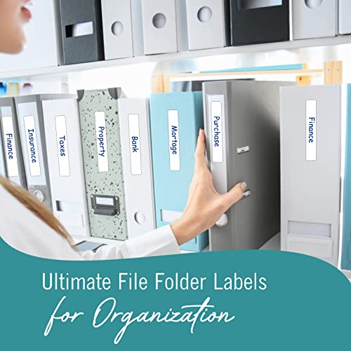 File Folder Labels 32 Sheets File Labels White Stickers a Total of 256 File Labels for File Folders