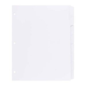amazon basics 8-tab binder divider, white label dividers with easy peel, 1-pack