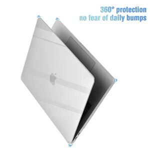 EooCoo Compatible with 2023 2022 M2 MacBook Pro 13 inch Case 2021-2016 Release M1 A2338 A2289 A2251 A2159 A1989 A1706 A1708 Protective Hard Case with Keyboard Cover, Screen Protector - Crystal Clear