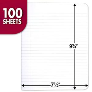 Mead Composition Notebook, Wide Ruled Paper, 9-3/4" x 7-1/2", 100 Sheets per Notebook, Black Marble (38301), Pack of 3