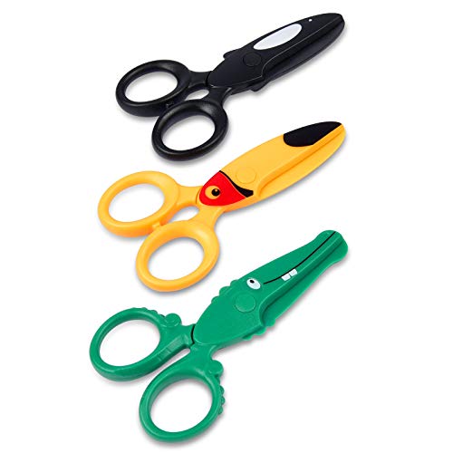 Sopito 3PCS Children Safety Scissors Toddler Craft Scissors Preschool Training for Kids Cutting Paper