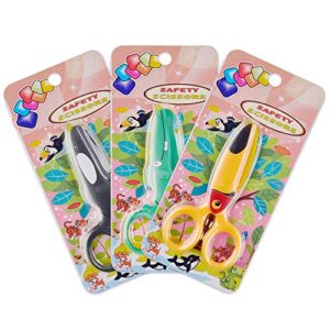 Sopito 3PCS Children Safety Scissors Toddler Craft Scissors Preschool Training for Kids Cutting Paper