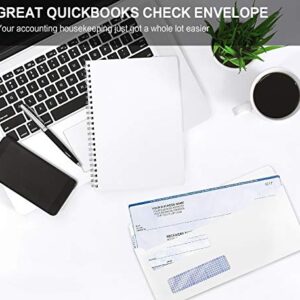 #8 Double Window Security Check Envelopes, No.8 Double Window Bussiness Envelopes Designed for QuickBooks Checks - Computer Printed Checks - 3 5/8 X 8 11/16 (NOT for INVOICES) - 24 LB - 500 Count