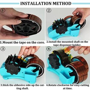 Blue Heat Tape Dispenser Sublimation - Multiple Roll Cut Heat Tape Dispenser to PreCut 1.4'' Pieces for Heat Press/Mug Press Machine, 1+3'' Core, Semi-Automatic Tape Dispenser with Compartment Slots