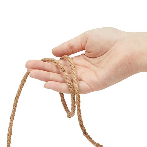 100 Feet Twisted Nautical Rope for Crafts, Thick Hemp Jute Twine, Brown (5mm)