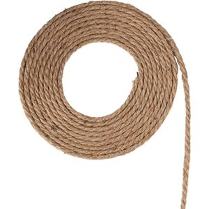 100 Feet Twisted Nautical Rope for Crafts, Thick Hemp Jute Twine, Brown (5mm)