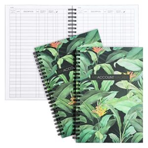 2 pack spending account tracker notebooks, expense ledger books for small business bookkeeping (100 pages)