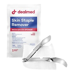 Dealmed Sterile Staple Removal Kit, Includes Staple Remover and Gauze Sponge, Staple Removal Tool Single-Use Kit, Ideal for Hospitals and Clinics (1 Kit)