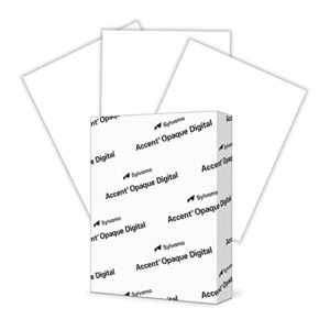 accent opaque white 80lb, 8.5” x 11” cardstock paper, 216gsm, 250 sheets 1 ream, premium super smooth heavy cardstock printer paper for ink heavy invitations, cards, menus, images and more, 121947r