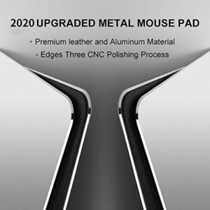 Hard Silver Metal Aluminum Mouse Pad Mat Smooth Magic Ultra Thin Double Side Mouse Mat Waterproof Fast and Accurate Control for Gaming and Office(Small 9.05X7.08 Inch)