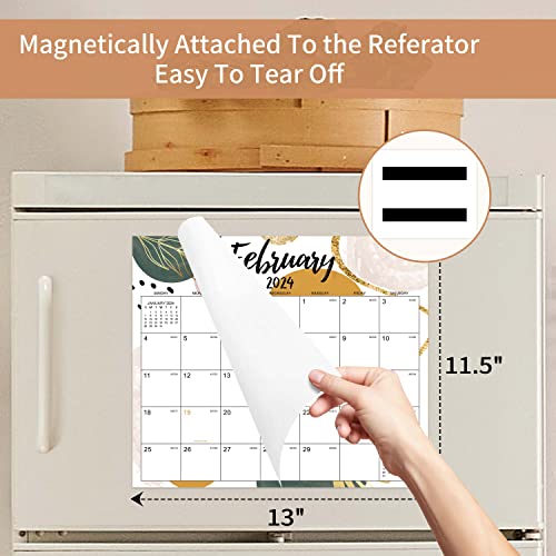 Magnetic Calendar 2023-2024 - Jul 2023 - Dec 2024, Magnetic Fridge Calendar 2023-2024,13" × 11.5", 18 Monthly Calendar 2023-2024, Magnetic Calendar for Fridge, Tear-off Pad, Perfect for Easy Planning