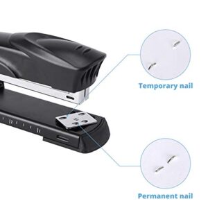 Craftinova Long Reach Stapler,Include 2000 Staples. Full Strip，20-25 Sheet Capacity,with Built-in Ruler and Adjustable Locking Paper Guide, Black