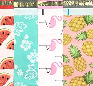 Designer Poly Mailers 10x13: Sample Variety Pack ~ Anchor, Daisy, Hibiscus, Arrow, Cactus, Pink & Mint Aloha, Watermelon, Flamingo, Pineapple Printed Self Sealing Shipping Poly Envelopes Bag (30 Pcs)