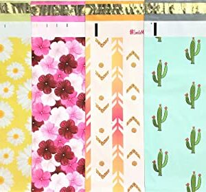 Designer Poly Mailers 10x13: Sample Variety Pack ~ Anchor, Daisy, Hibiscus, Arrow, Cactus, Pink & Mint Aloha, Watermelon, Flamingo, Pineapple Printed Self Sealing Shipping Poly Envelopes Bag (30 Pcs)