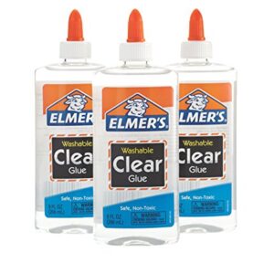 Elmer's Liquid School Glue, Clear, Washable, Pack of 3