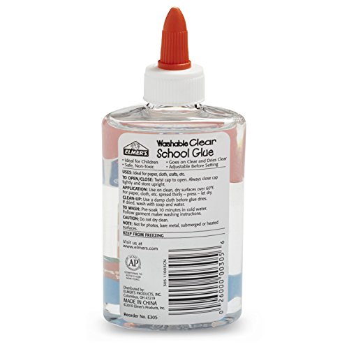 Elmer's Liquid School Glue, Clear, Washable, Pack of 3