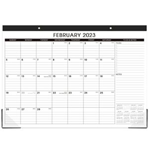desk calendar 2023-2024 – large desk calendar 2023-2024, jan 2023 – jun 2024, 17″ x 12″, large ruled blocks, desk calendar with tear off design, 2 corner protectors & 2 hanging hooks