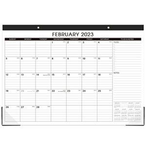 Desk Calendar 2023-2024 - Large Desk Calendar 2023-2024, Jan 2023 - Jun 2024, 17" x 12", Large Ruled Blocks, Desk Calendar with Tear Off Design, 2 Corner Protectors & 2 Hanging Hooks