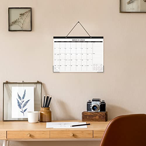 Desk Calendar 2023-2024 - Large Desk Calendar 2023-2024, Jan 2023 - Jun 2024, 17" x 12", Large Ruled Blocks, Desk Calendar with Tear Off Design, 2 Corner Protectors & 2 Hanging Hooks