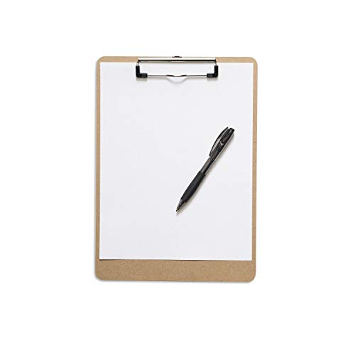 Clipboards (Set of 5) by Office Solutions Direct! ECO Friendly Hardboard Clipboard, Low Profile Clip Standard A4 Letter Size