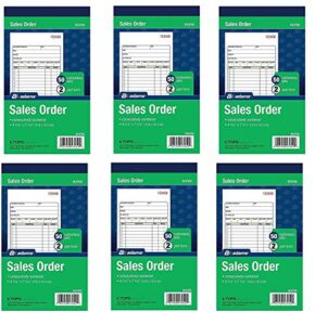 adams sales order books, 2-part, carbonless, white/canary, 4-3/16 x 7-3/16 inches, 50 sets per book, 6 books