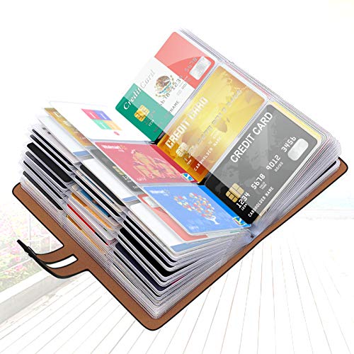 Padike RFID Credit Card Holder Business Card Organizer Business Card Holder , with 96 Card Slots Credit Card Protector for Managing Your Different Cards to Prevent Loss or Damage (Black)