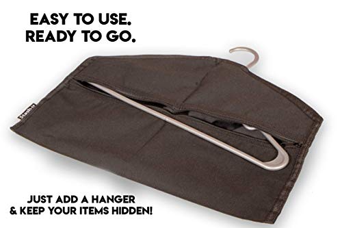 Hanger Diversion Safe by Stash-it, Hidden Pocket Safe, Fits Under Hanging Clothes with Pocket to Hide Valuables for Home or Travel