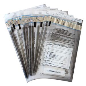 zmybcpack 100 pack clear freezfraud deposit bags, tamper-evident bags, security bank pocket, 9 x 12 inches
