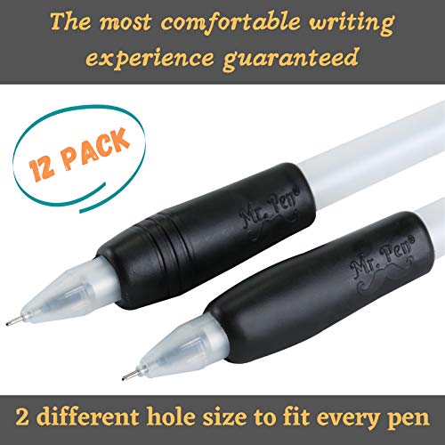 Mr. Pen- Pencil and Pen Grips, 12 Pack, Black, Pencil Grips for Adults, Rubber Pencil Grips, Pen Grips for Adults with Arthritis, Ergonomic Pencil Grip, Pen Gripper, Pencil Cushions for Writing