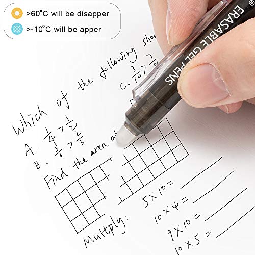 Vitoler Retractable Erasable Gel Pens Clicker, Fine Point(0.7mm), Make Mistakes Disappear,5 Black & 5 Blue Gel Ink Pen for Drawing Writing Planner and School Supplies