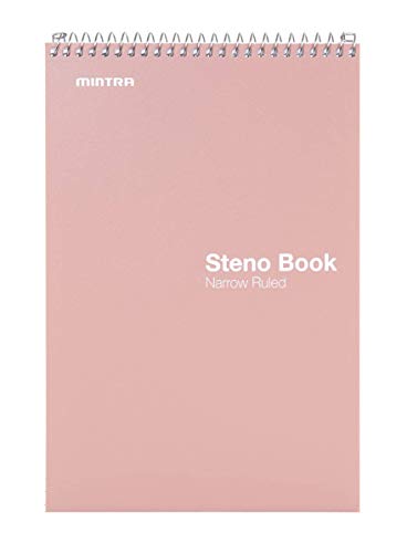 Mintra Office Steno Books - (Pastel 8PK - Lavender, Sage, Salmon, Spring Pink) - Narrow Ruled Paper, 6" x 9", 100 sheets for Writing Notes in School, University, College, Work, Office