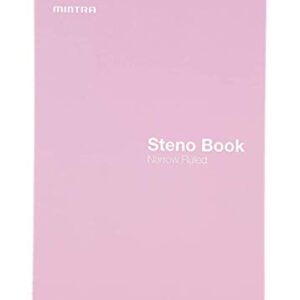 Mintra Office Steno Books - (Pastel 8PK - Lavender, Sage, Salmon, Spring Pink) - Narrow Ruled Paper, 6" x 9", 100 sheets for Writing Notes in School, University, College, Work, Office