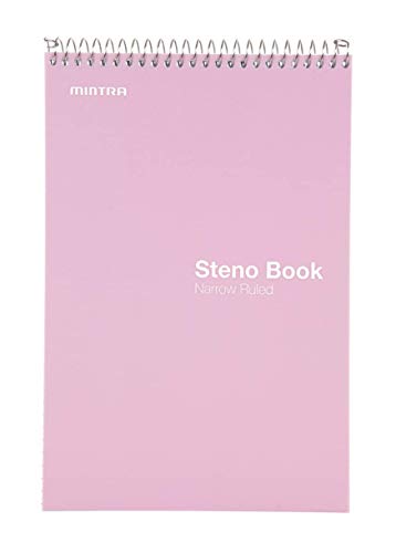 Mintra Office Steno Books - (Pastel 8PK - Lavender, Sage, Salmon, Spring Pink) - Narrow Ruled Paper, 6" x 9", 100 sheets for Writing Notes in School, University, College, Work, Office