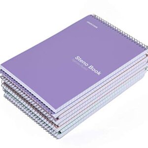 Mintra Office Steno Books - (Pastel 8PK - Lavender, Sage, Salmon, Spring Pink) - Narrow Ruled Paper, 6" x 9", 100 sheets for Writing Notes in School, University, College, Work, Office