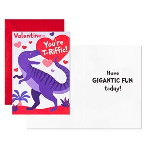 Hallmark Valentines Day Cards Assortment for Kids Classroom, 8 Valentine's Day Cards with Envelopes (Dinosaurs)