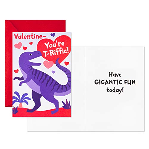 Hallmark Valentines Day Cards Assortment for Kids Classroom, 8 Valentine's Day Cards with Envelopes (Dinosaurs)