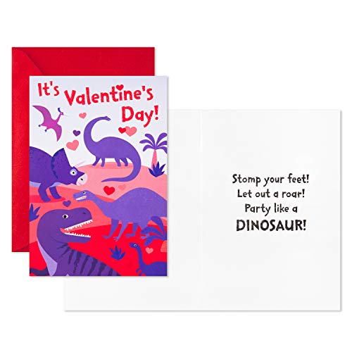 Hallmark Valentines Day Cards Assortment for Kids Classroom, 8 Valentine's Day Cards with Envelopes (Dinosaurs)