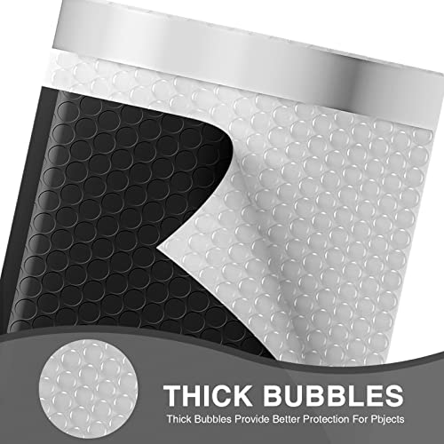 Metronic 100 Pack Bubble Mailer 4x8, Black Bubble Envelopes, Padded Envelopes Self-Seal, Waterproof,Cushioning Padded Mailers for Gifts for Women, Gifts for Men,Small Items, Makeup Supplies, 000