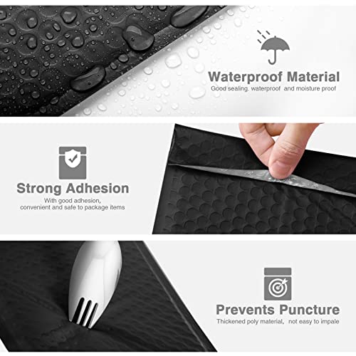 Metronic 100 Pack Bubble Mailer 4x8, Black Bubble Envelopes, Padded Envelopes Self-Seal, Waterproof,Cushioning Padded Mailers for Gifts for Women, Gifts for Men,Small Items, Makeup Supplies, 000